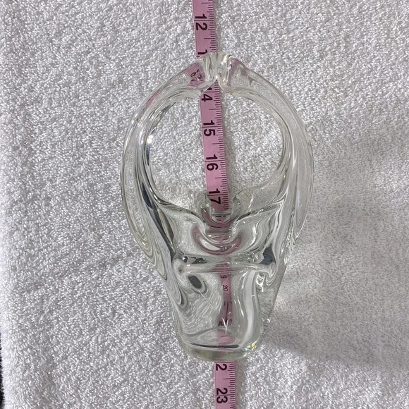 Vintage MCM Murano Art Glass Clear Crystal Basket - Picture 13 of 14